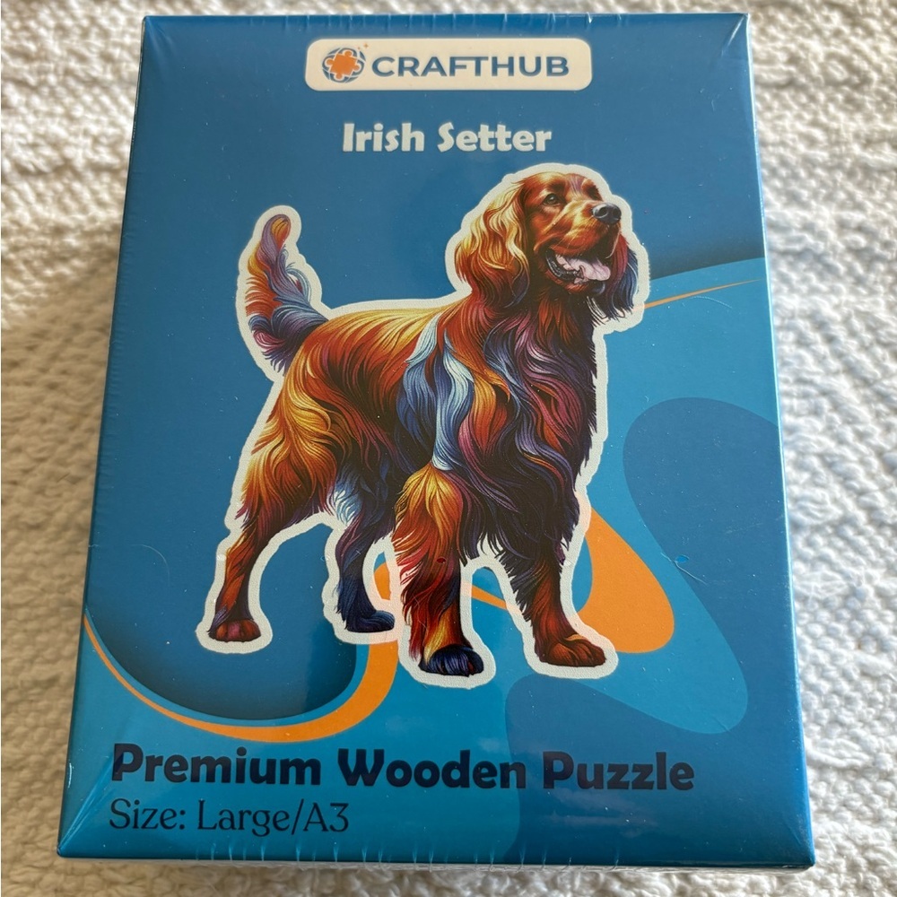 🐶 NIB Crafthub Irish Setter Premium Wooden Jigsaw Puzzle, Large